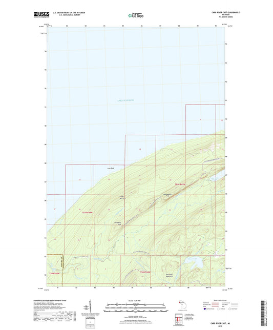Carp River East Michigan US Topo Map Image