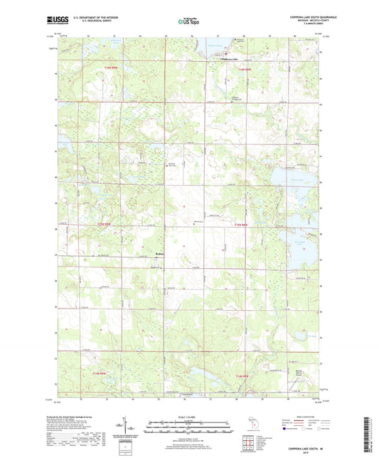 Chippewa Lake South Michigan US Topo Map Image