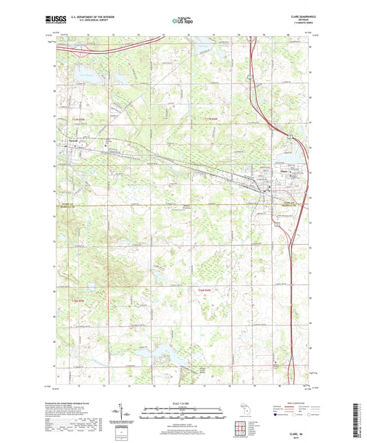 Clare Michigan US Topo Map Image