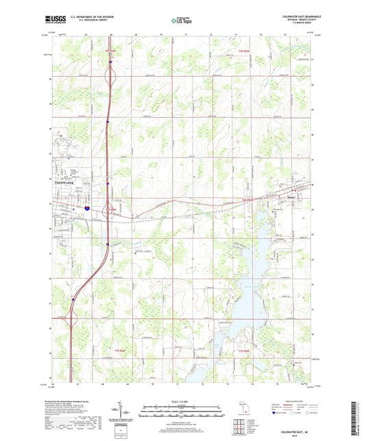 Coldwater East Michigan US Topo Map Image