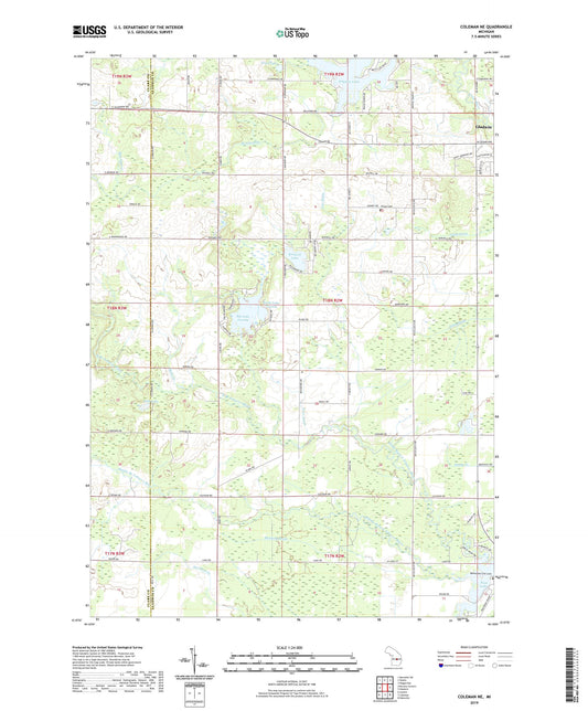 Coleman NE Michigan US Topo Map Image