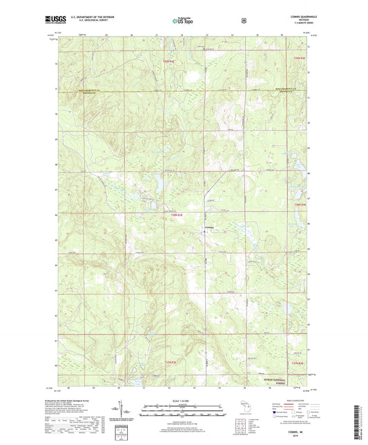 Comins Michigan US Topo Map Image