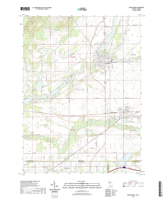 Constantine Michigan US Topo Map Image
