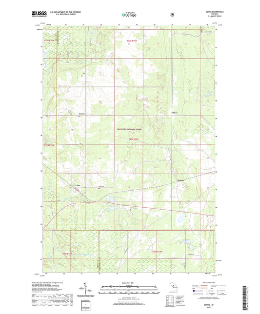 Cooks Michigan US Topo Map Image