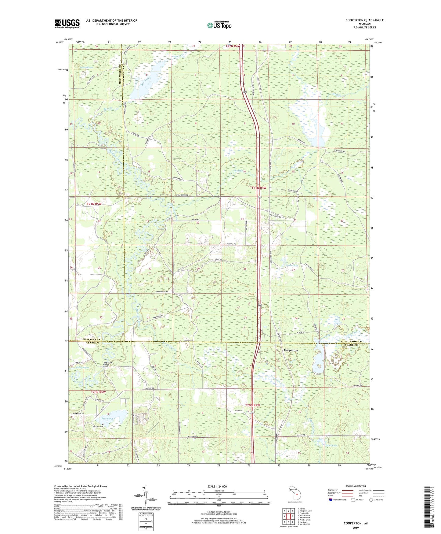 Cooperton Michigan US Topo Map Image