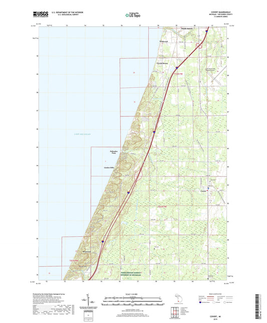 Covert Michigan US Topo Map Image