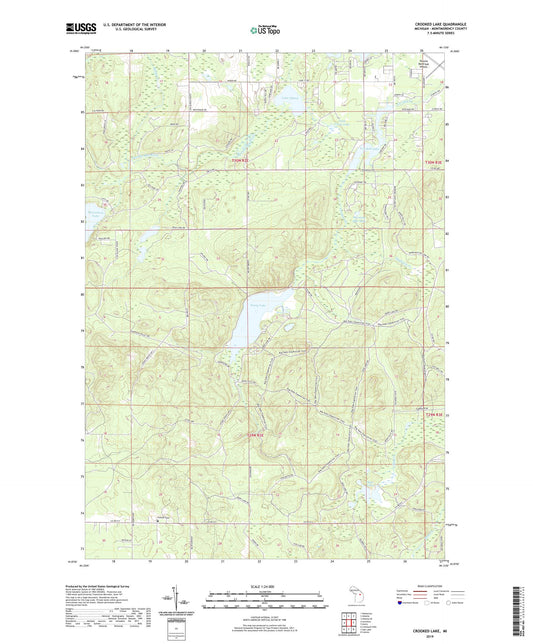Crooked Lake Michigan US Topo Map Image