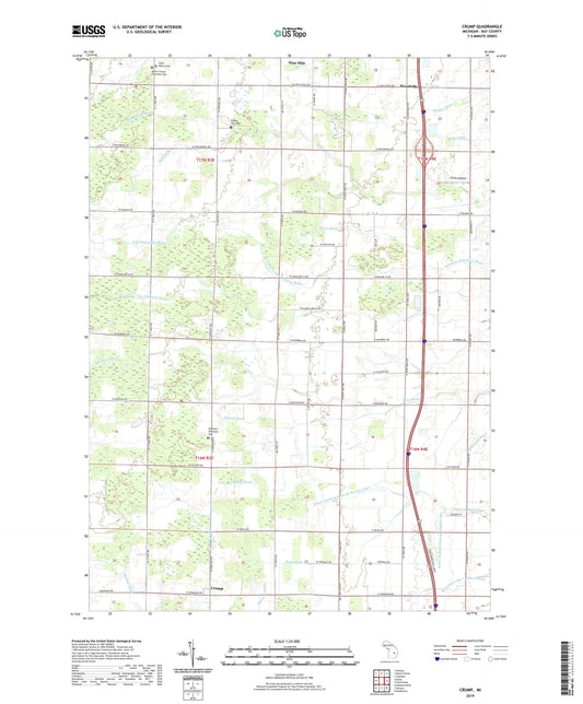 Crump Michigan US Topo Map Image