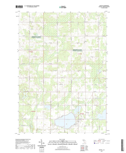 Crystal Michigan US Topo Map Image