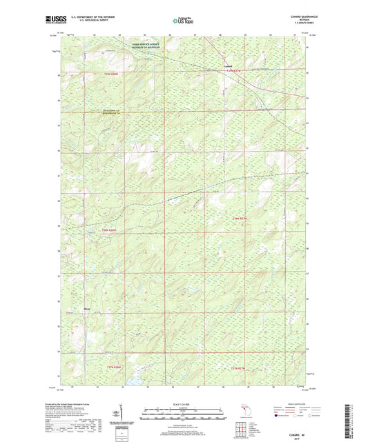 Cunard Michigan US Topo Map Image