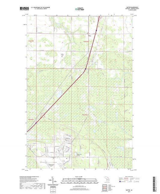 Dafter Michigan US Topo Map Image
