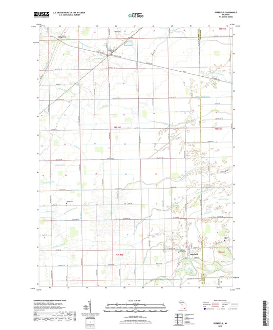Deerfield Michigan US Topo Map Image