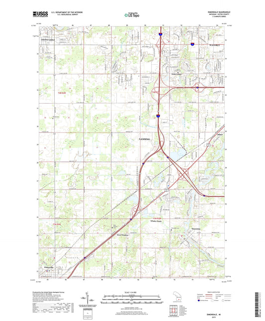 Dimondale Michigan US Topo Map Image