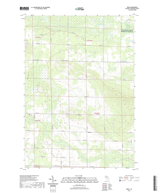 Dinca Michigan US Topo Map Image