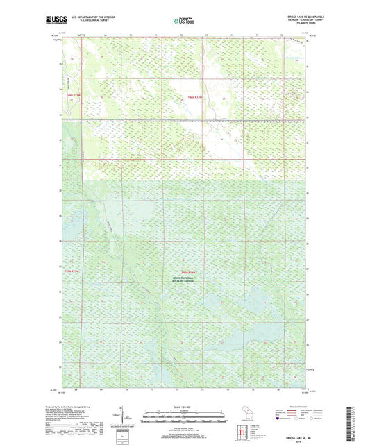 Driggs Lake SE Michigan US Topo Map Image