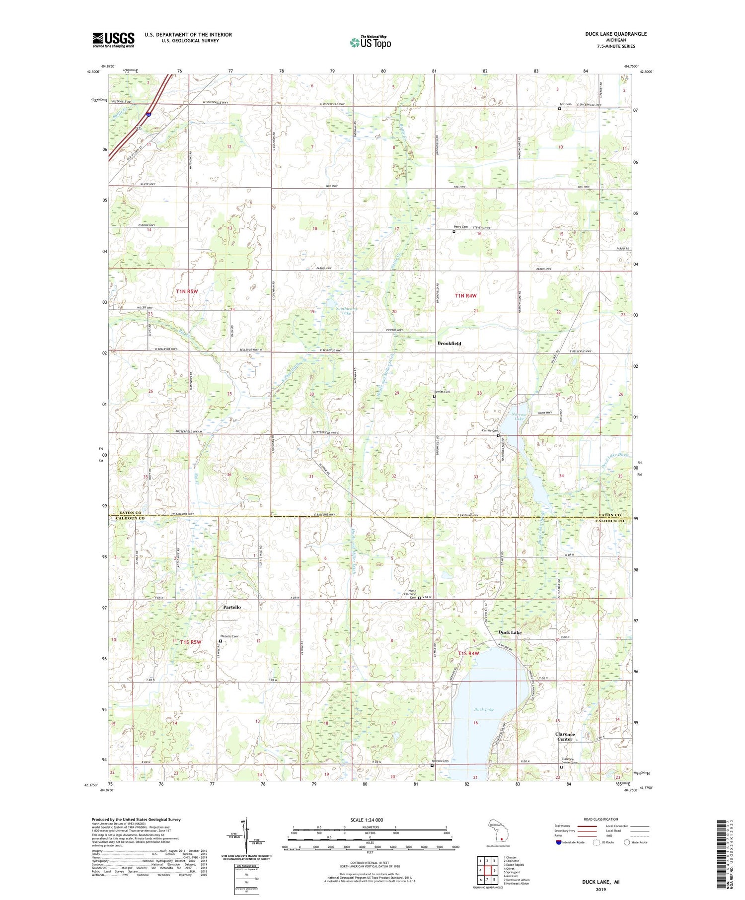 Duck Lake Michigan US Topo Map Image
