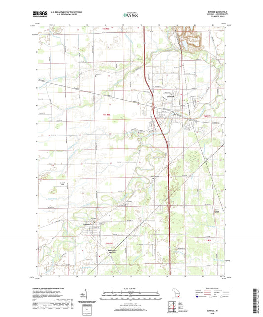 Dundee Michigan US Topo Map Image