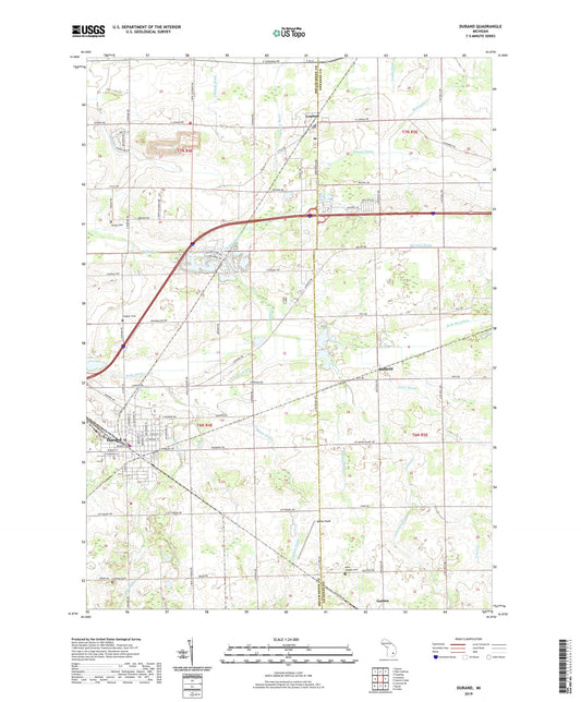 Durand Michigan US Topo Map Image