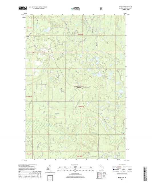 Echo Lake Michigan US Topo Map Image