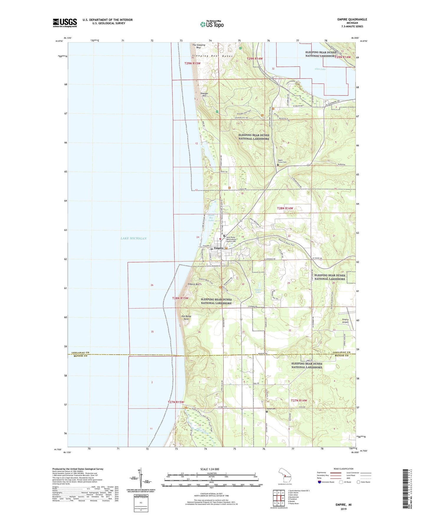 Empire Michigan US Topo Map Image