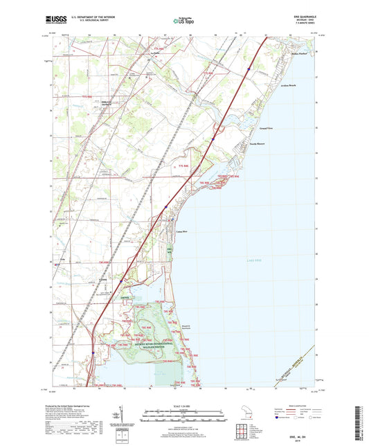 Erie Michigan US Topo Map Image