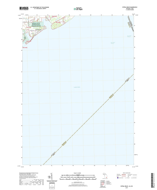 Estral Beach Michigan US Topo Map Image