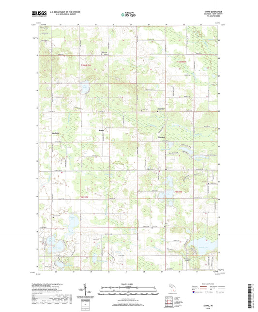Evans Michigan US Topo Map Image