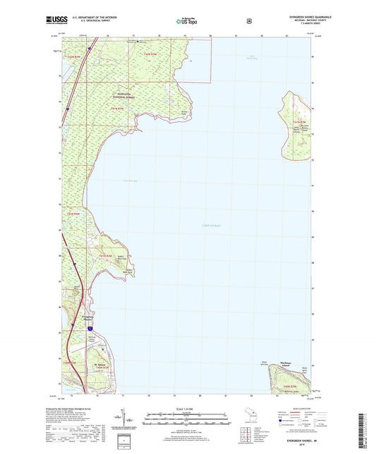 Evergreen Shores Michigan US Topo Map Image