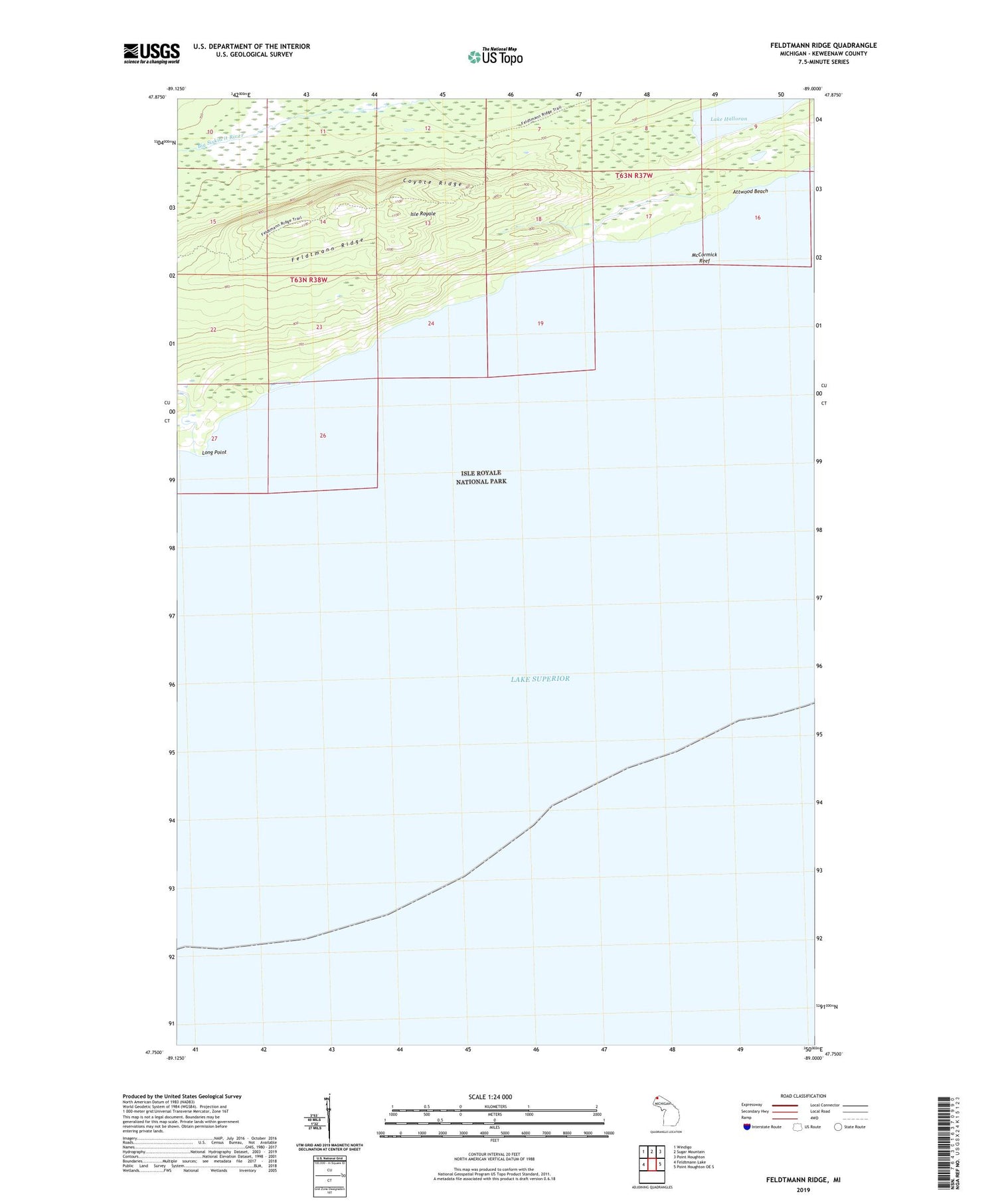 Feldtmann Ridge Michigan US Topo Map Image
