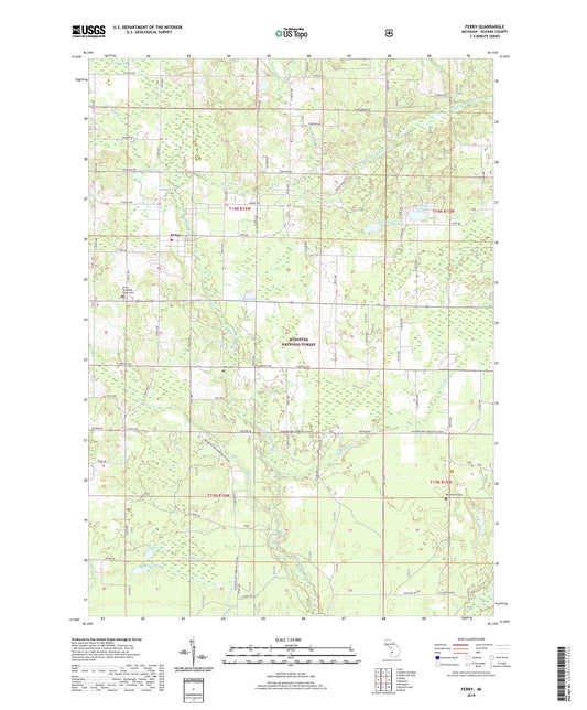 Ferry Michigan US Topo Map Image