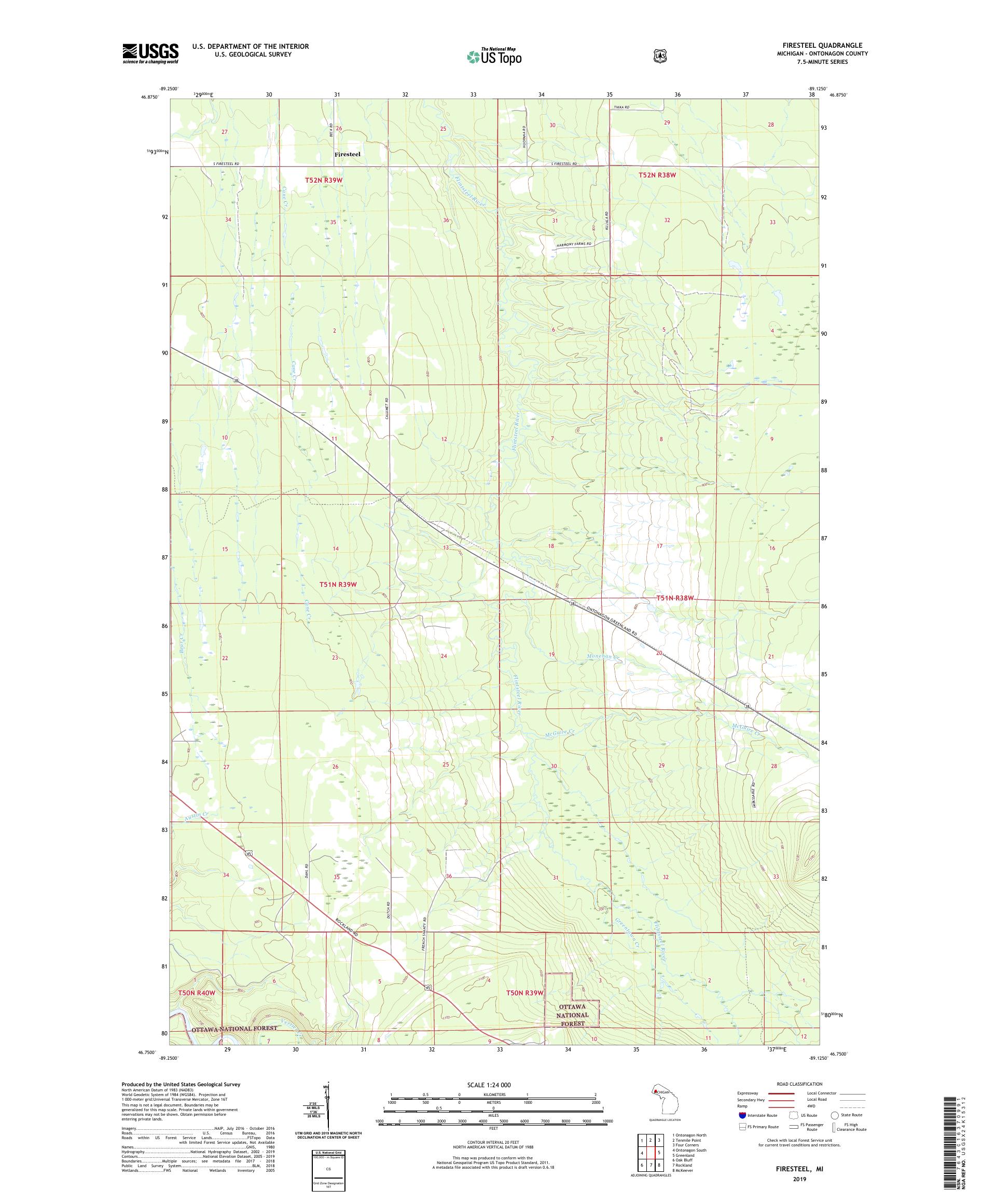 Firesteel Michigan US Topo Map – MyTopo Map Store