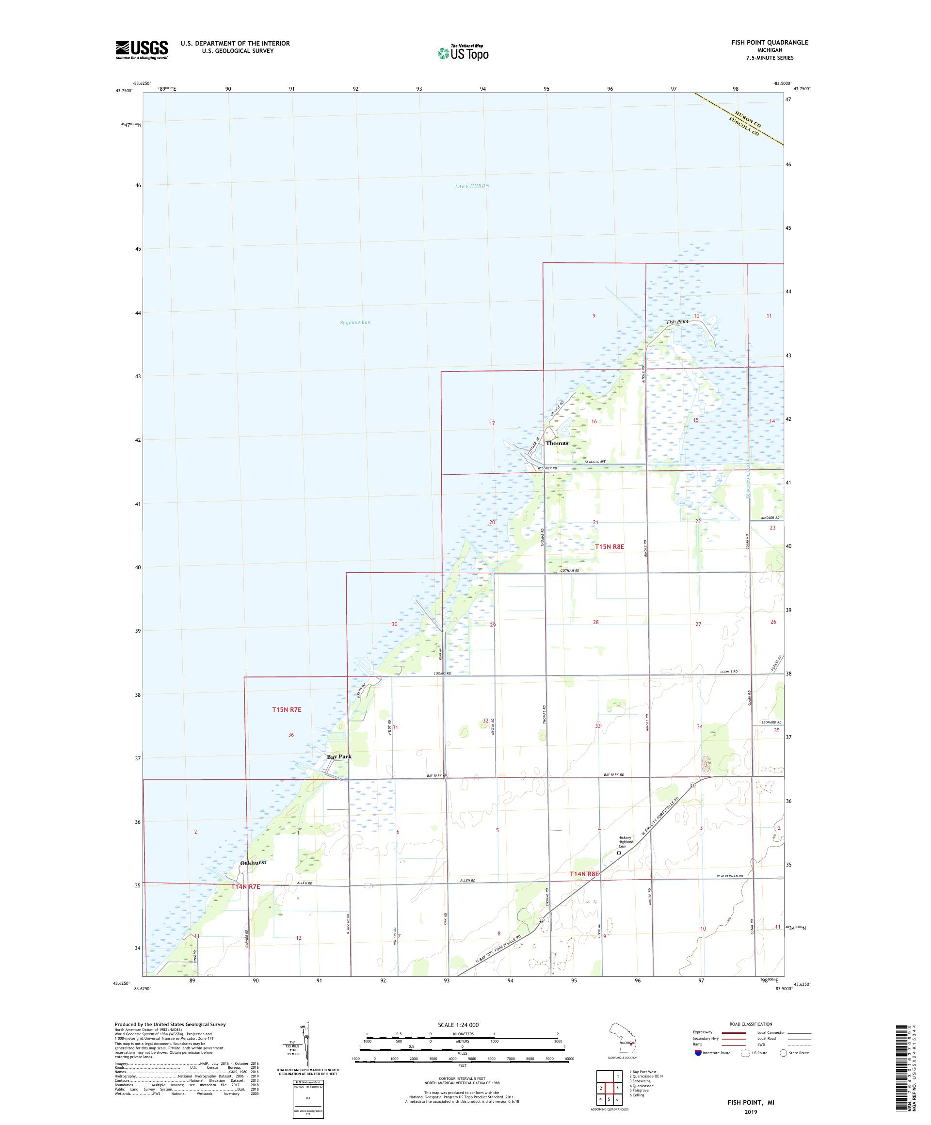 Fish Point Michigan US Topo Map – MyTopo Map Store