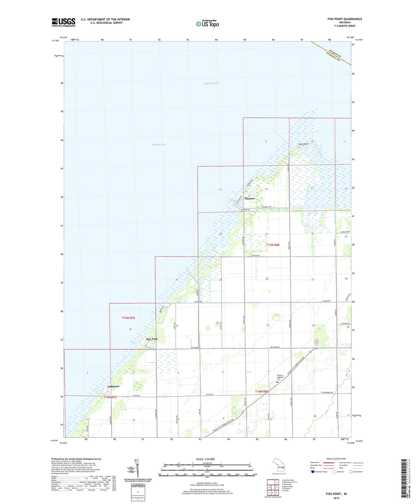 Fish Point Michigan US Topo Map Image