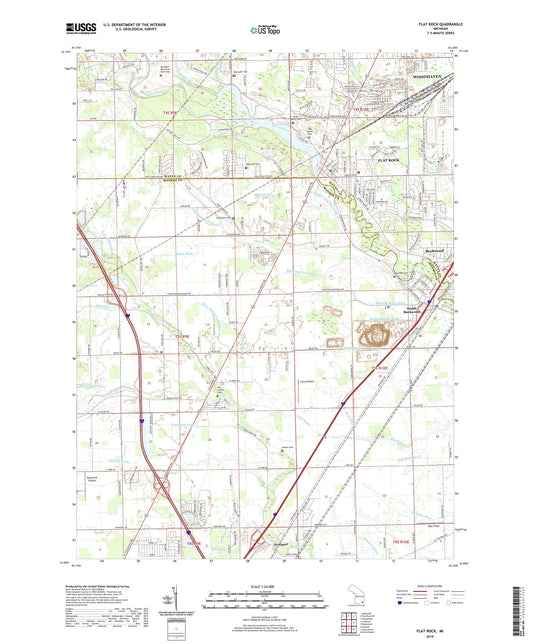 Flat Rock Michigan US Topo Map Image