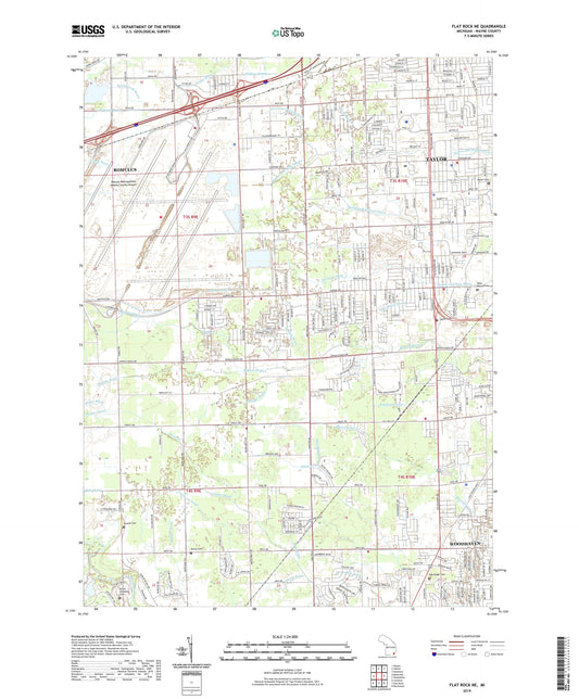 Flat Rock NE Michigan US Topo Map Image