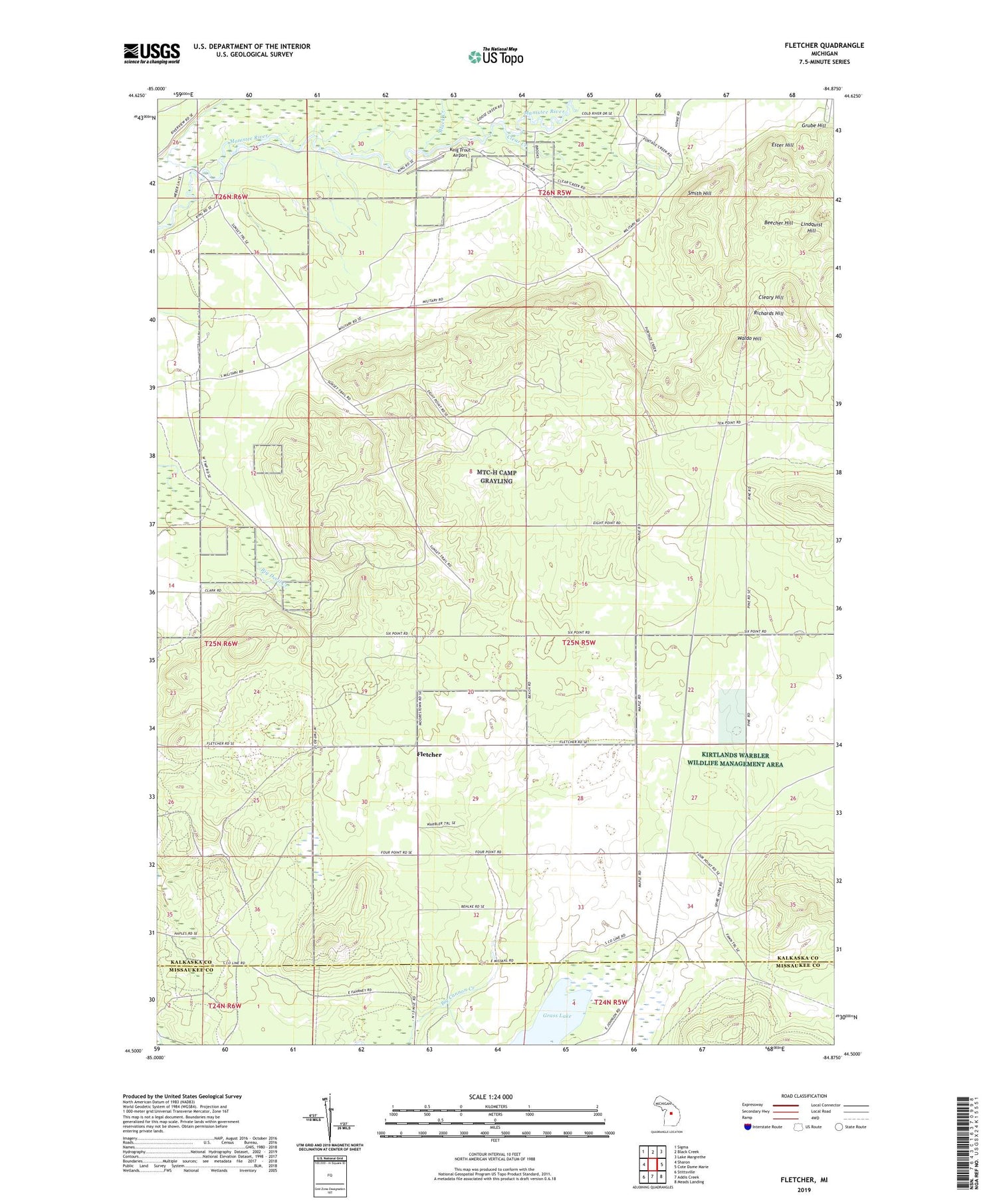 Fletcher Michigan US Topo Map Image