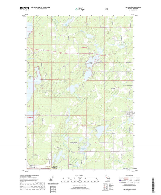 Fortune Lakes Michigan US Topo Map Image