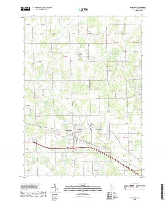 Fowlerville Michigan US Topo Map Image