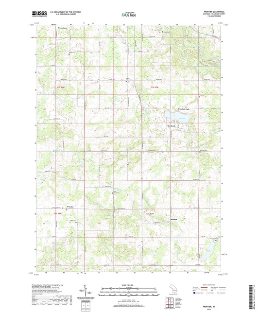 Frontier Michigan US Topo Map Image