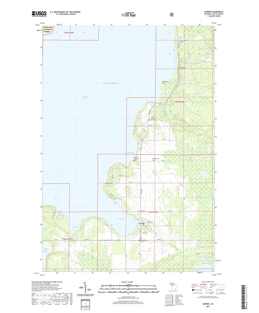 Garden Michigan US Topo Map Image