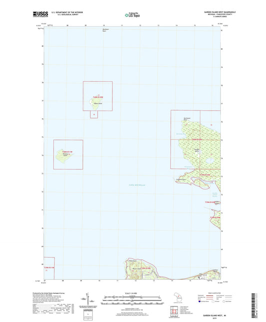 Garden Island West Michigan US Topo Map Image