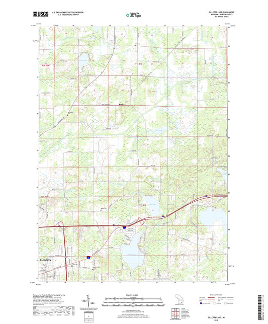 Gilletts Lake Michigan US Topo Map Image
