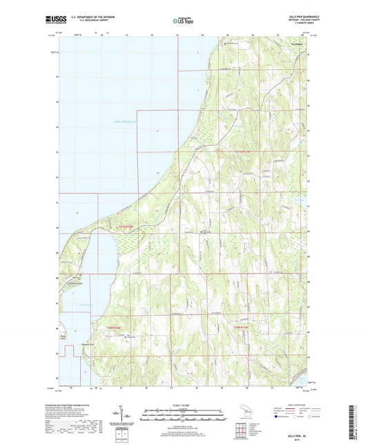 Gills Pier Michigan US Topo Map Image
