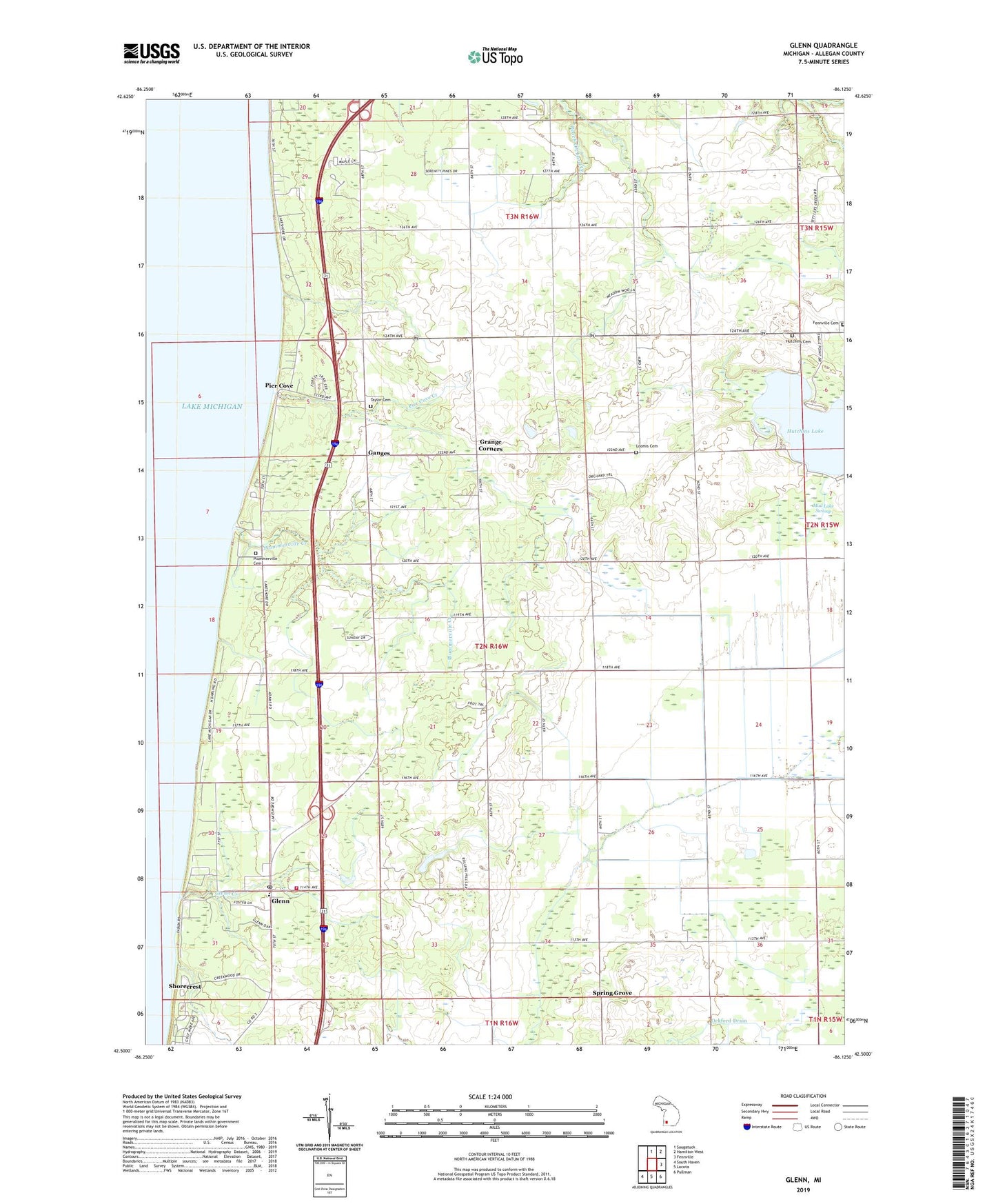 Glenn Michigan US Topo Map Image