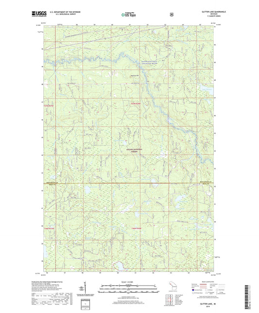 Glitter Lake Michigan US Topo Map Image