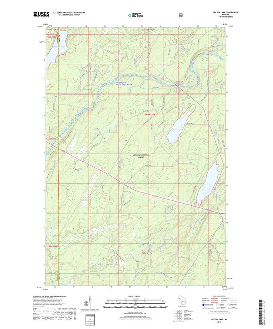 Golden Lake Michigan US Topo Map Image