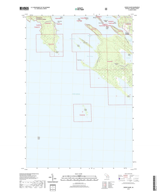 Goose Island Michigan US Topo Map Image