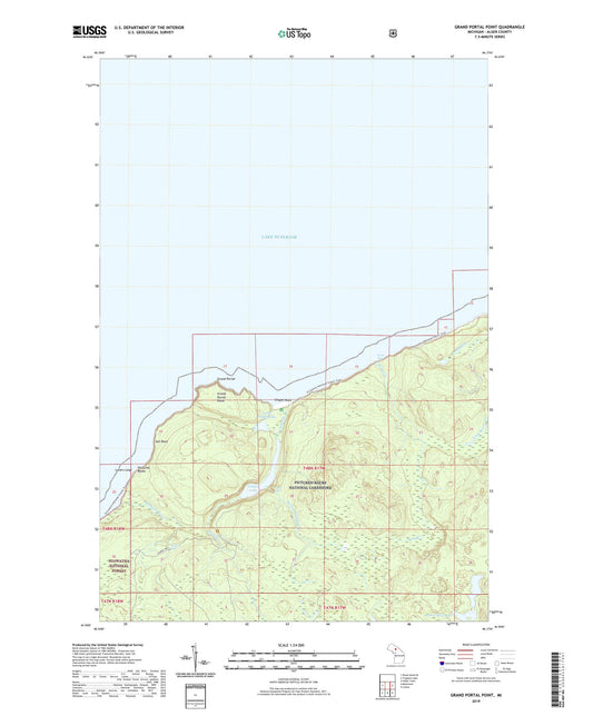 Grand Portal Point Michigan US Topo Map Image