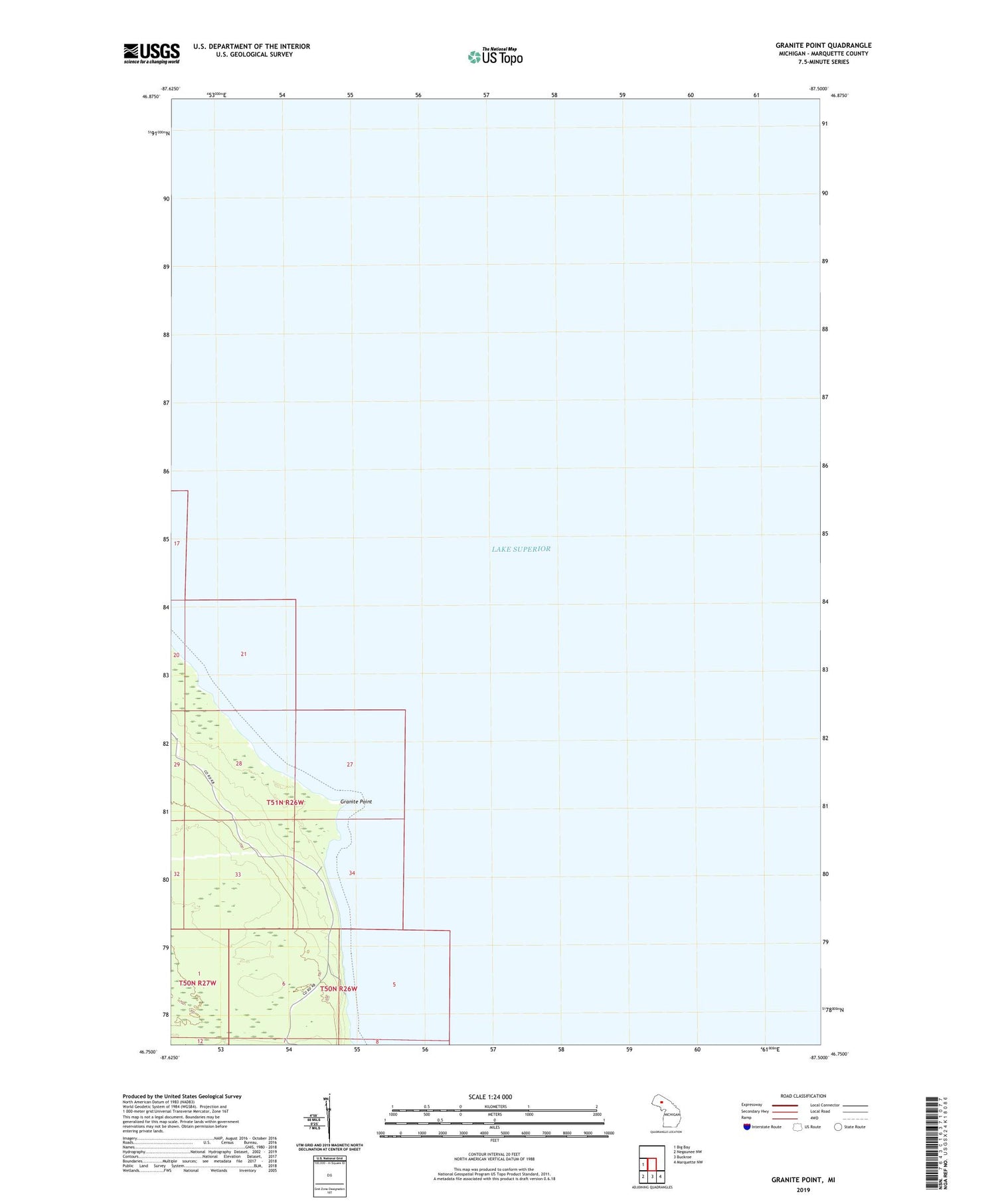Granite Point Michigan US Topo Map Image