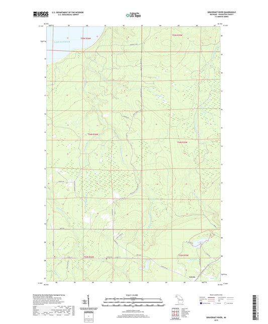 Graveraet River Michigan US Topo Map Image